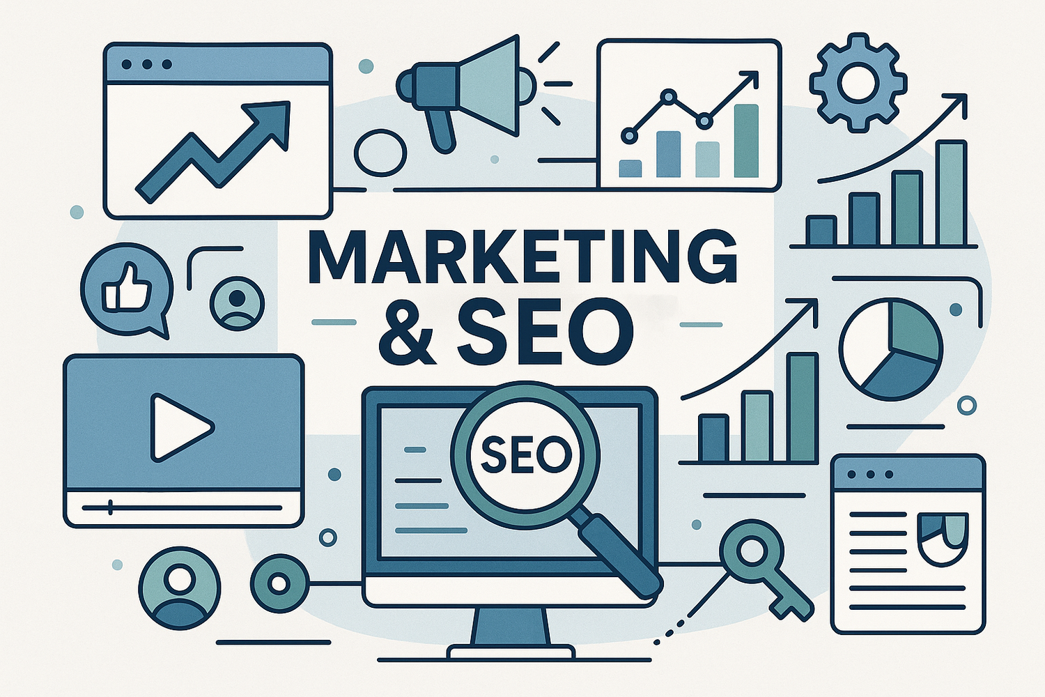 Create a image for the service called marketing and seo 